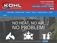 Tablet Screenshot of kohlheatingandair.com